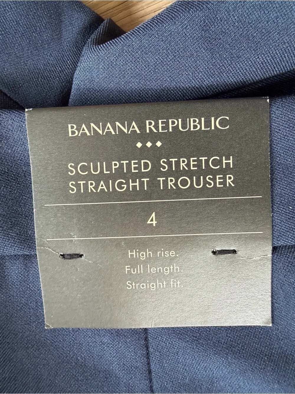 Banana Republic Womens Straight Sculpted Hi Rise Stretch Navy Pant Sz 4